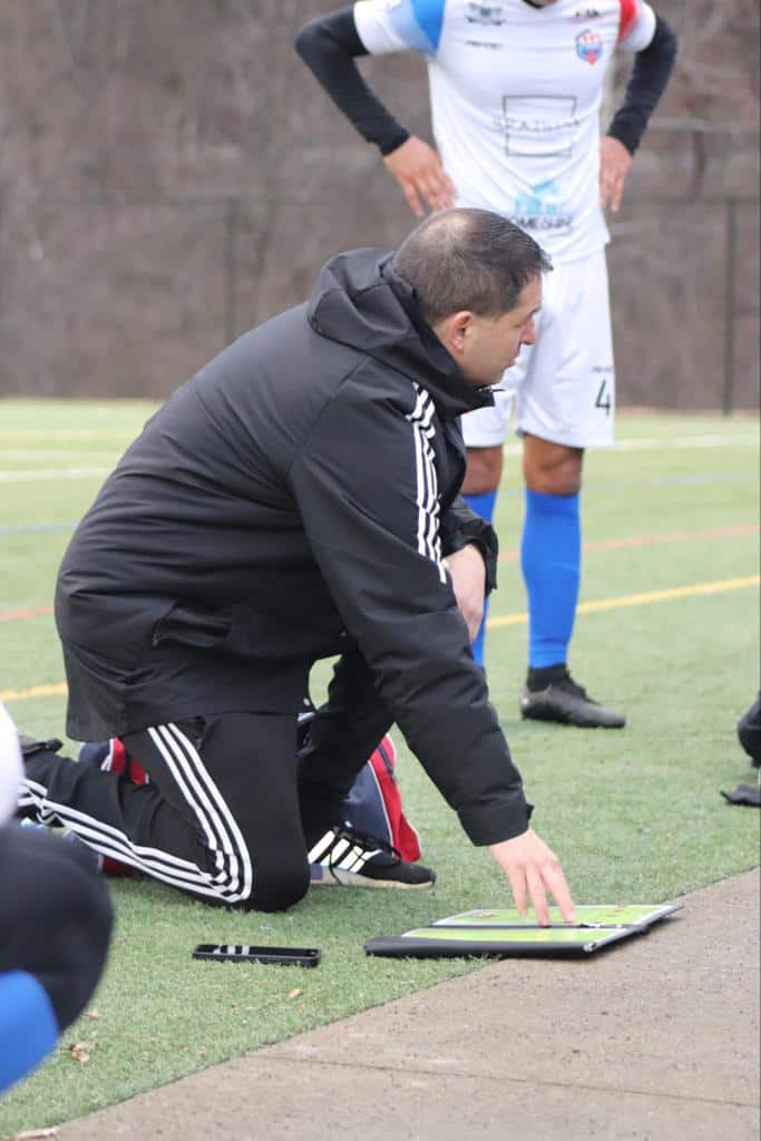 Coach with tactical board
